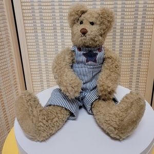 Nyles "friend of the family" plush Teddy bear in overalls